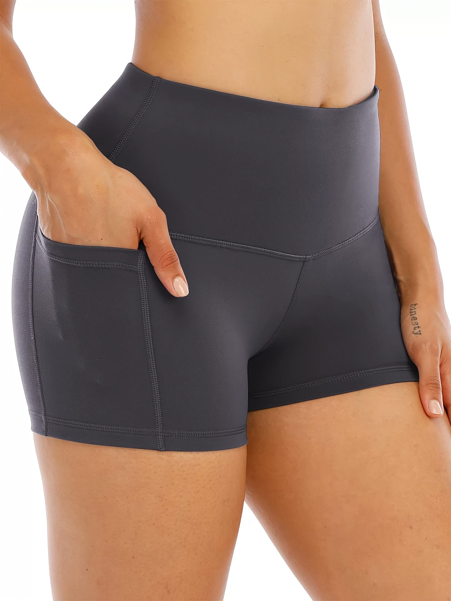 3pcs Set Of 3-inch Leggings with Leggings, High Waisted Yoga And Fitness Pants, Waist Cinching And Hip Lifting with Pockets, Cycling Shorts, Yoga Shorts, Sports Shorts, Pants
