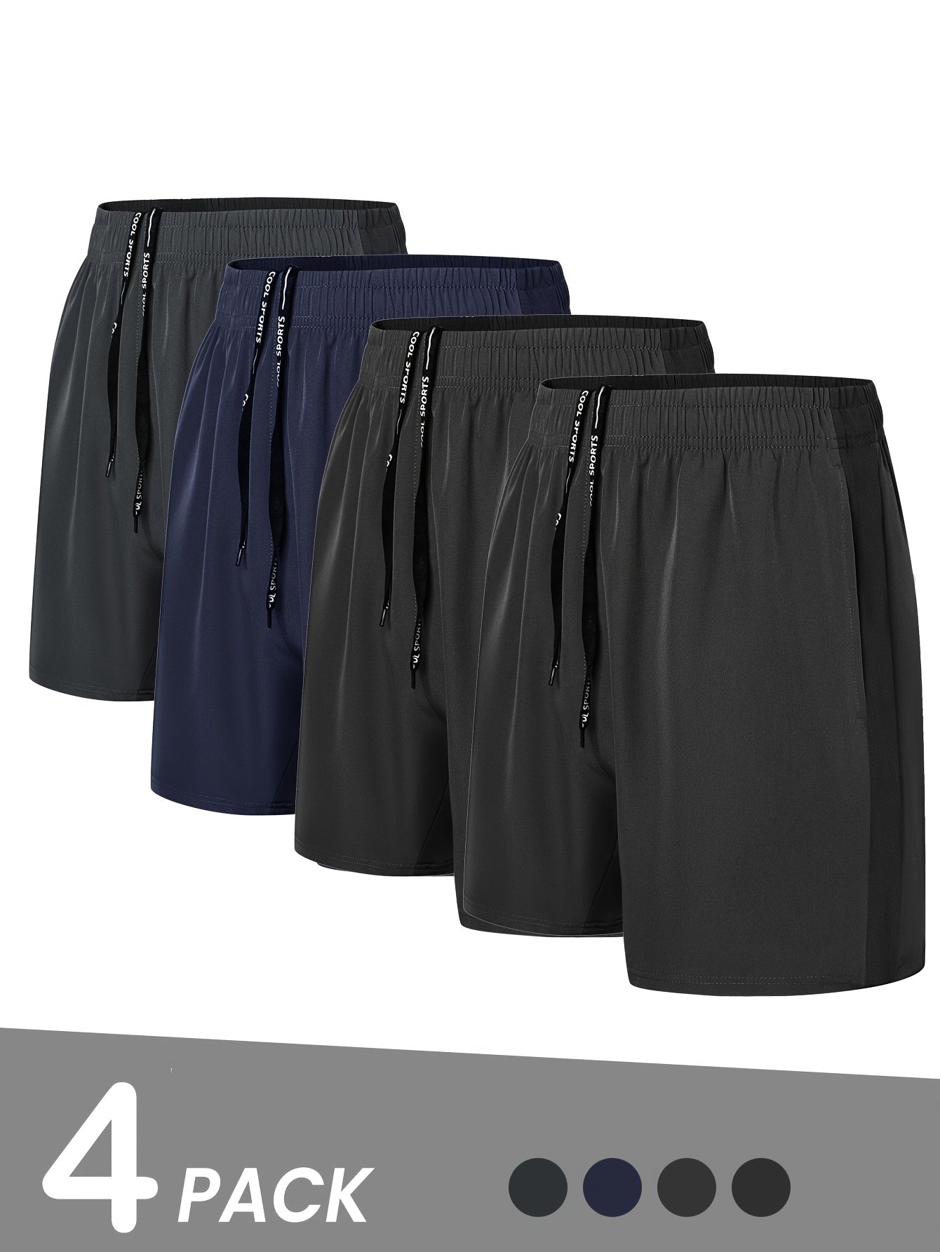 4 Pack Gym Shorts Suitable For Both Men And Women - 5'' Quick Dry Athletic Workout Running Shorts For Casual Basketball With Zipper Pockets