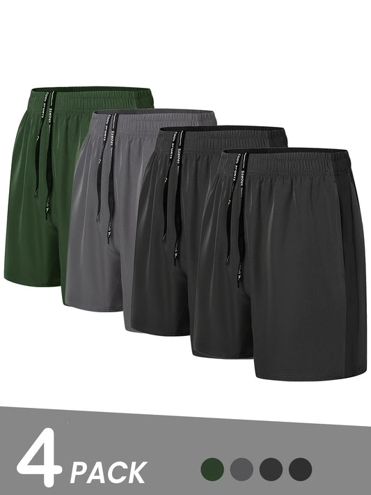 4 Pack Gym Shorts Suitable For Both Men And Women - 5'' Quick Dry Athletic Workout Running Shorts For Casual Basketball With Zipper Pockets