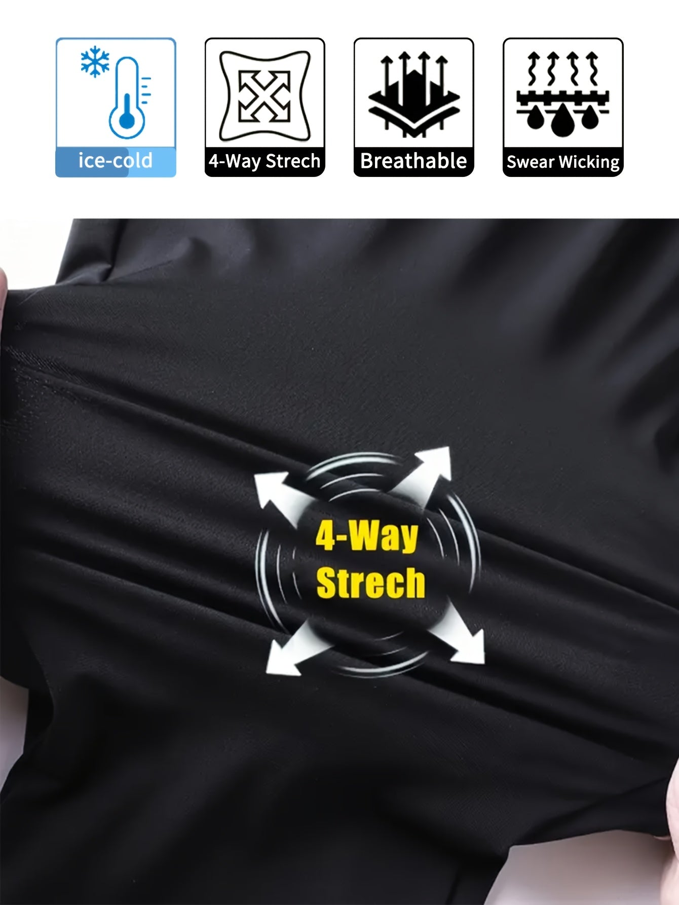 3pcs Men's Quick-Dry Athletic Pants - Moisture-Wicking, Breathable, Adjustable Drawstring & Zipper Pockets for Running, Gym, Casual Wear | Ice Silky Fabric (Black, Navy, Dark Gray)